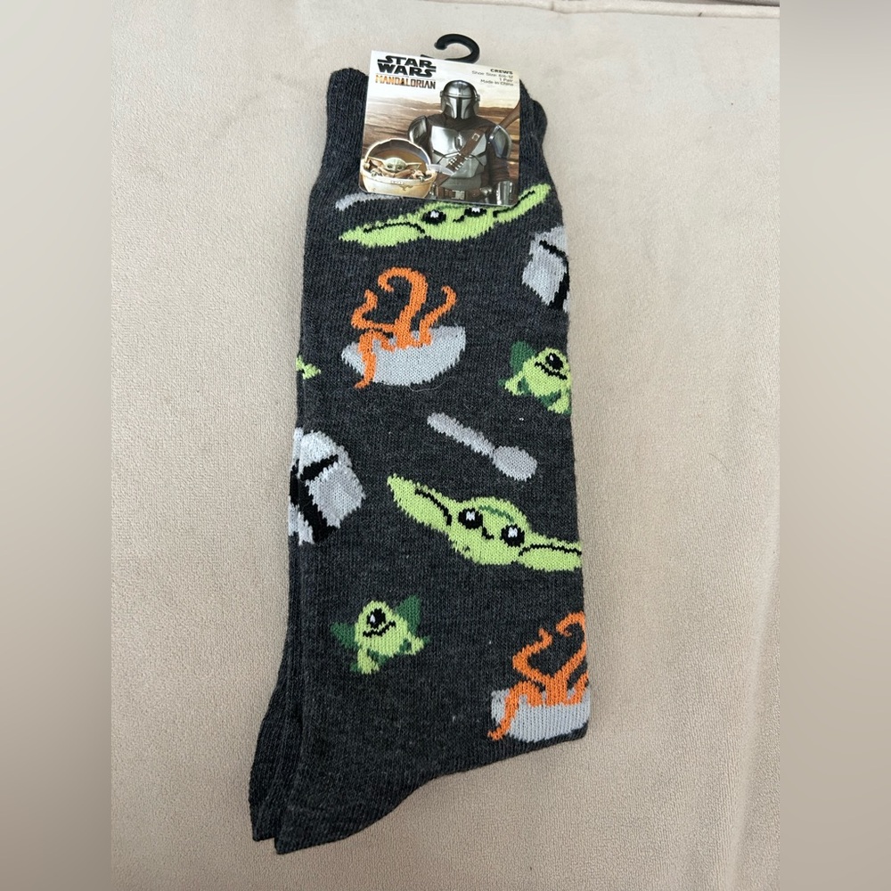 New Star Wars Mandalorian Crew Socks-Size range 6 1/2-12